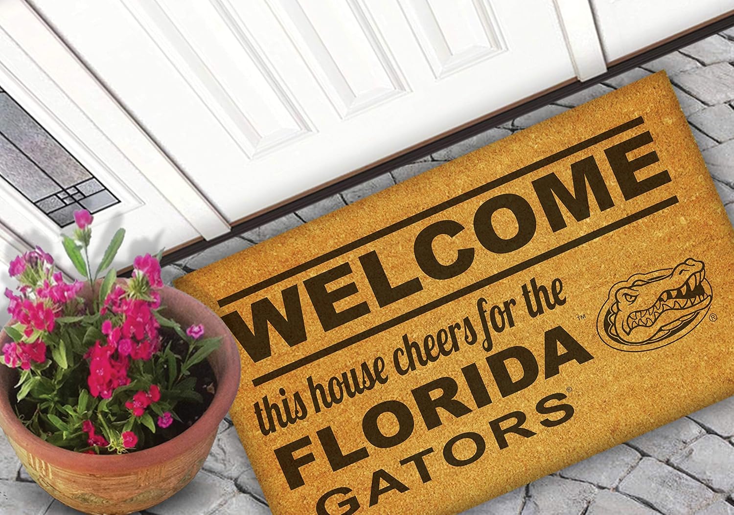KH Sports Fan Florida Gators Welcome Coir Doormat, 18x30 Inches, Gators Outdoor Rug; Display Your Team Spirit with This Unique Florida Gators Doormat