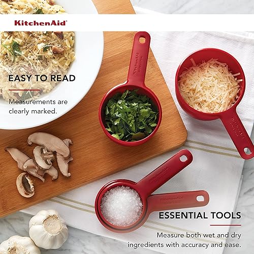 Miniatura 6 de KitchenAid Juego universal de tazas medidoras, 4 piezas, color rojo imperio