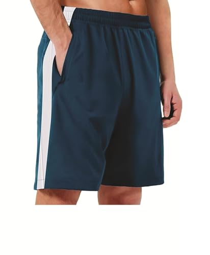 Image of BLUE STAR SHARK Athletic Sports Short || Shorts for Men with Zip Pockets ||Quick Dry || Lightweight Activewear Shorts