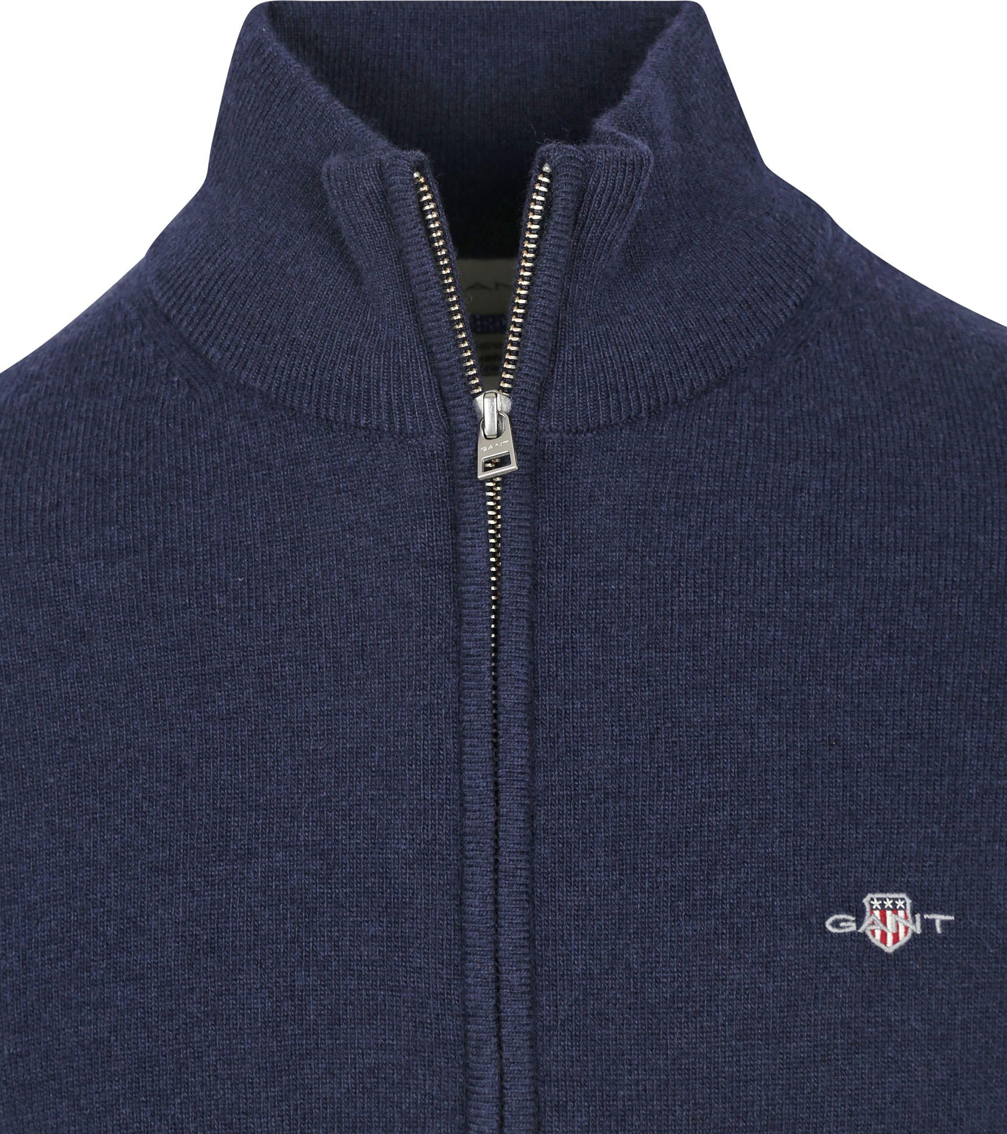 EXTRAFINE LAMBSWOOL Zip CARDIGAN, morski, M