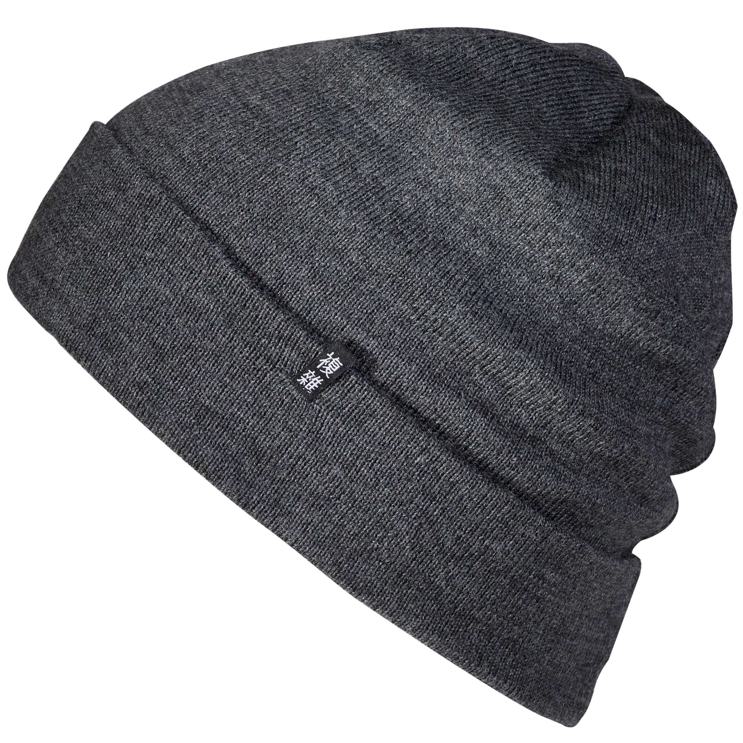 Complex® Merino Mütze Beanie | Merino Mütze | 100% Merino-Wolle, zweilagig, anthrazit, windabweisend, OEKO-TEX