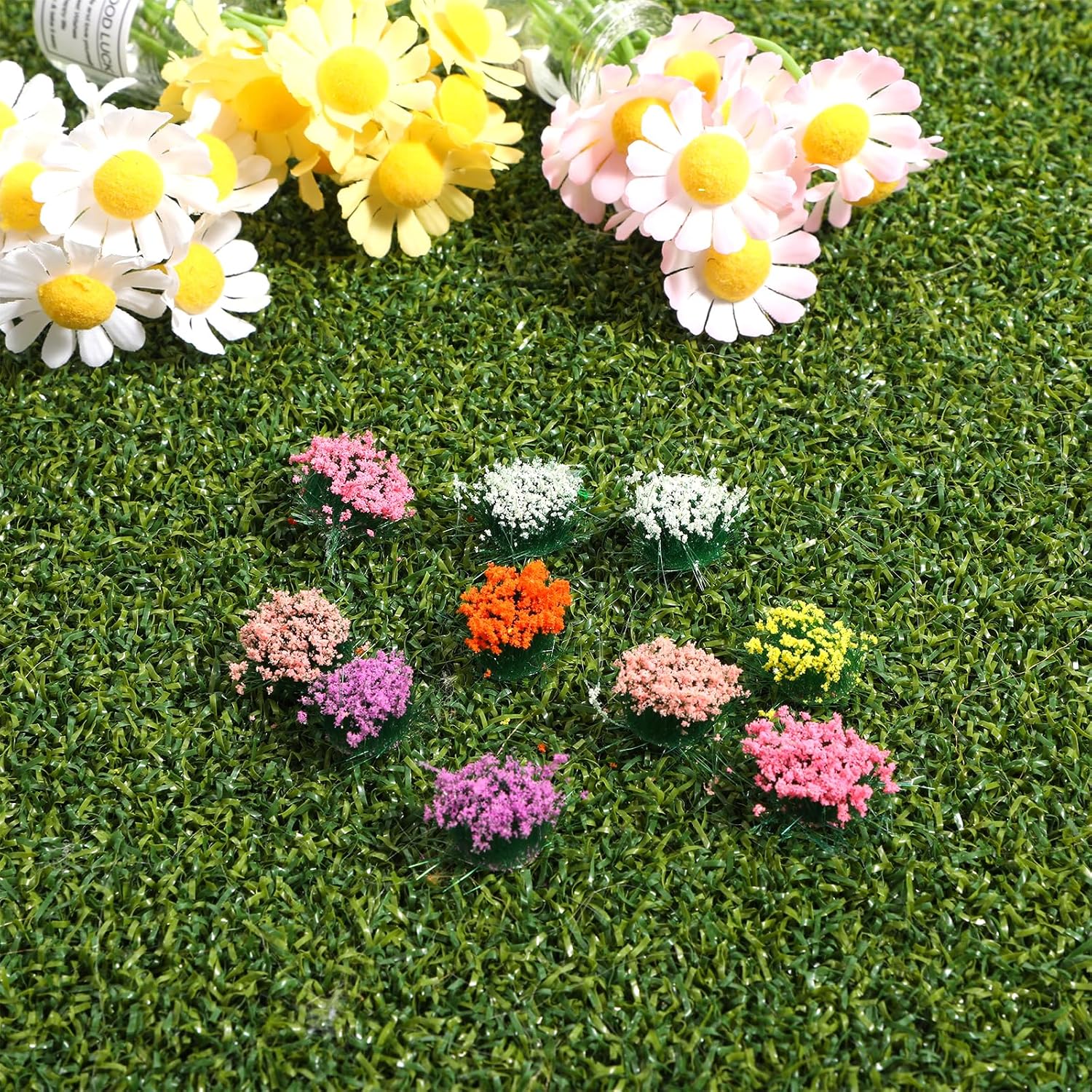 Giantree 49 Pcs Miniature Flower Cluster, Self-Adhesive (Colorful)