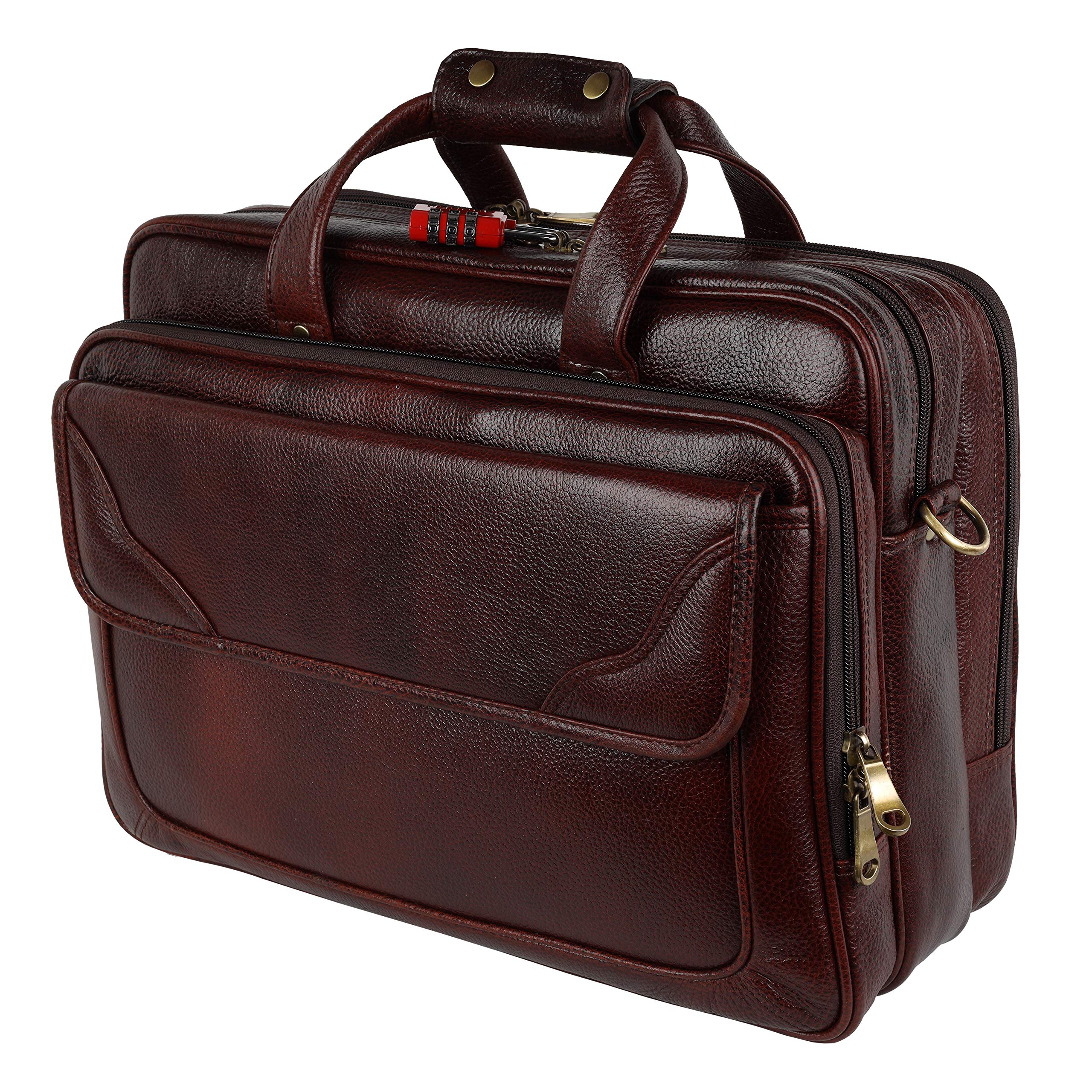 Da leather villa Top Grain Natural Leather Office Leather Laptop Shoulder Bag For Men Office Use Laptop Compartment Size H16 X L12 X W6 Inch | 24 Liters (Brown) (B07XN1QB6S) Amazon Price History, Amazon Price Tracker