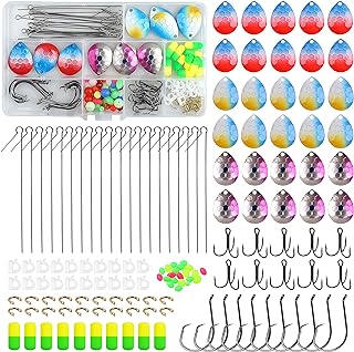 Fishing Spinner Lures Making Kit,150Pcs Colorful Colorado Blades Lure Making Supplies for Inline Spinners Walleye Rigs Tackle Box
