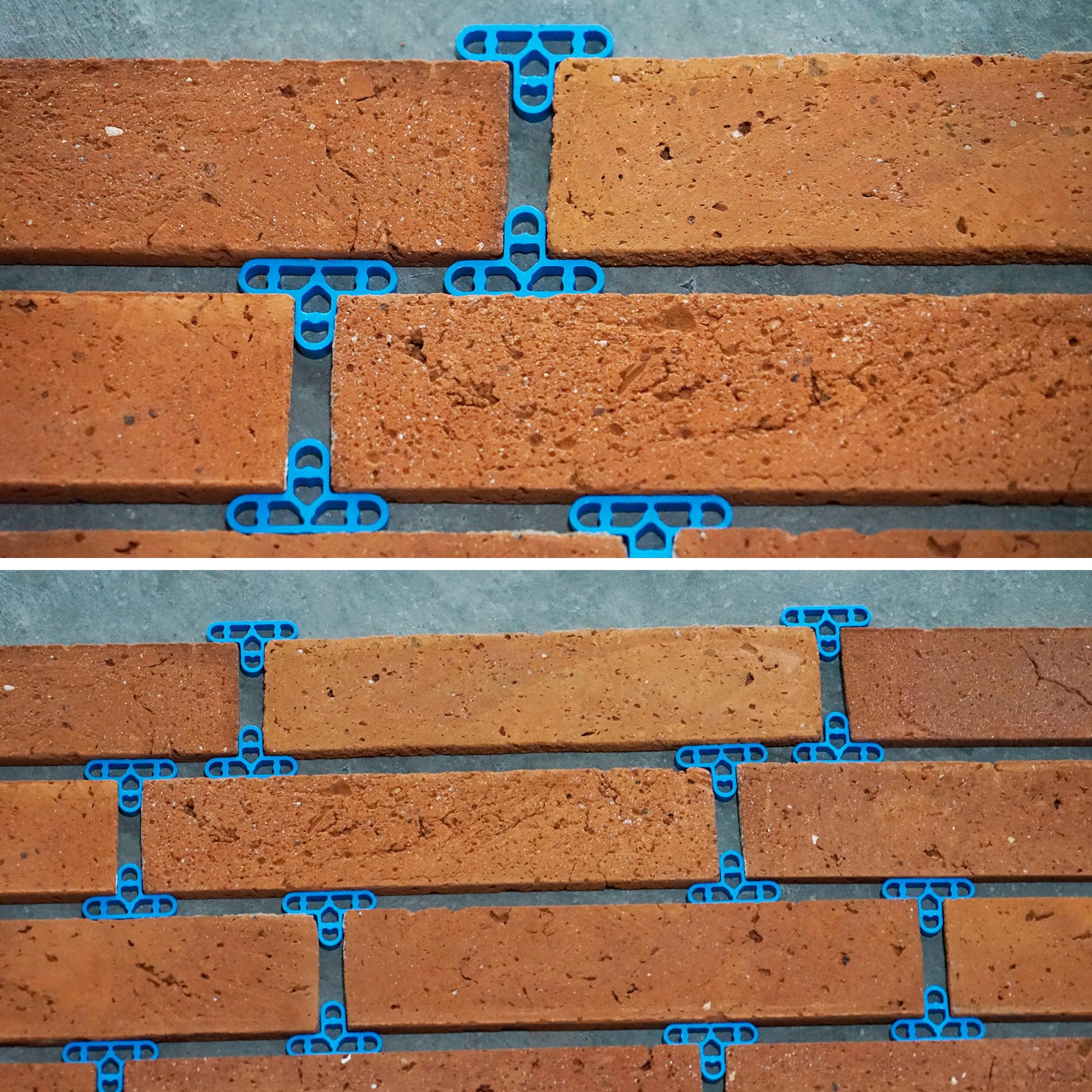 Blue Color 10mm Leveling Gap Spacer Tile Leveling System 100 pcs Red Brick Wall Spacer Thin Veneer Leveling Spacer Patio Slab Spacer Granite Floor Spacer Outdoor Spacer - Image 2