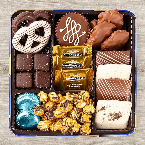 Miniatura 3 de Blue Bow Gourmet Lata de regalo artesanal de chocolate surtido para cumpleaños, agradecimientos, regalos de negocios, vacaciones