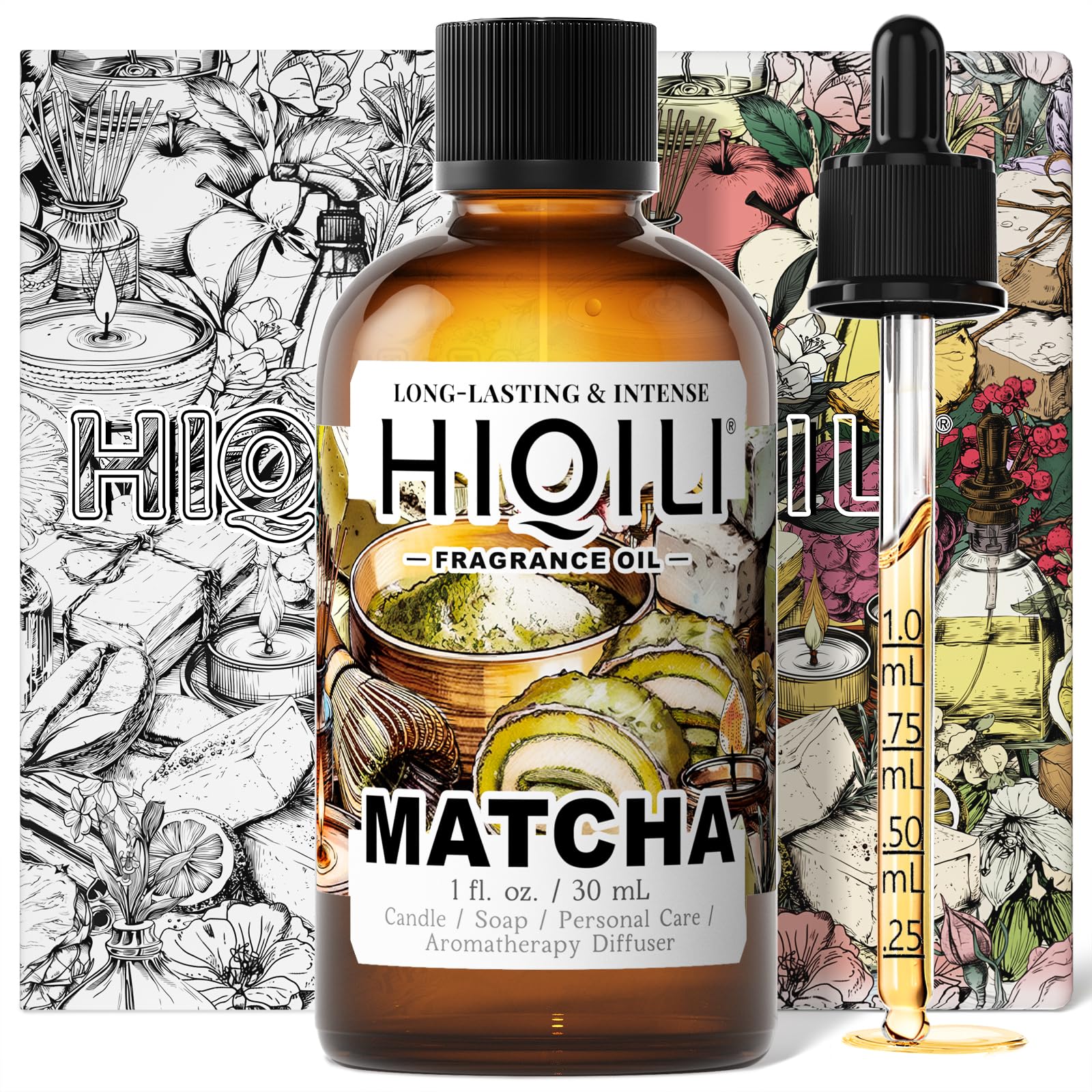 HIQILI Matcha Fragrance Oil for Diffuser, DIY Candle &amp; Soap, Air Freshener