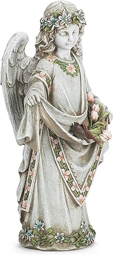 Miniatura 3 de Roman Josephs Studio - Vestido inspirador para niña con estampado floral y estatua de jardín de pájaros, 16.5 pulgadas