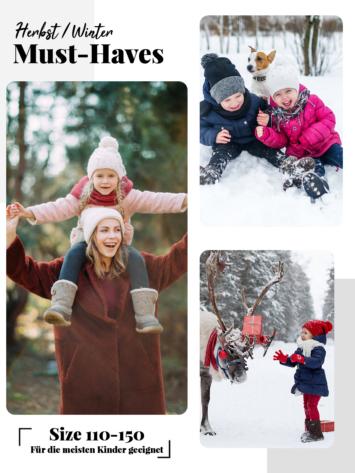 Kefiyis Leggings Thermiques Hiver Filles Doublés Polaire - Taille Haute Coton Épais 3-13 Ans