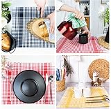LAYNENBURG Lot de 10 torchons de Cuisine à Carreaux 100% Coton - Certifié Öko-Tex Standard 100-50x70 cm - avec Cintre - Non Pelucheux et Modernes - Multicolore - 5
