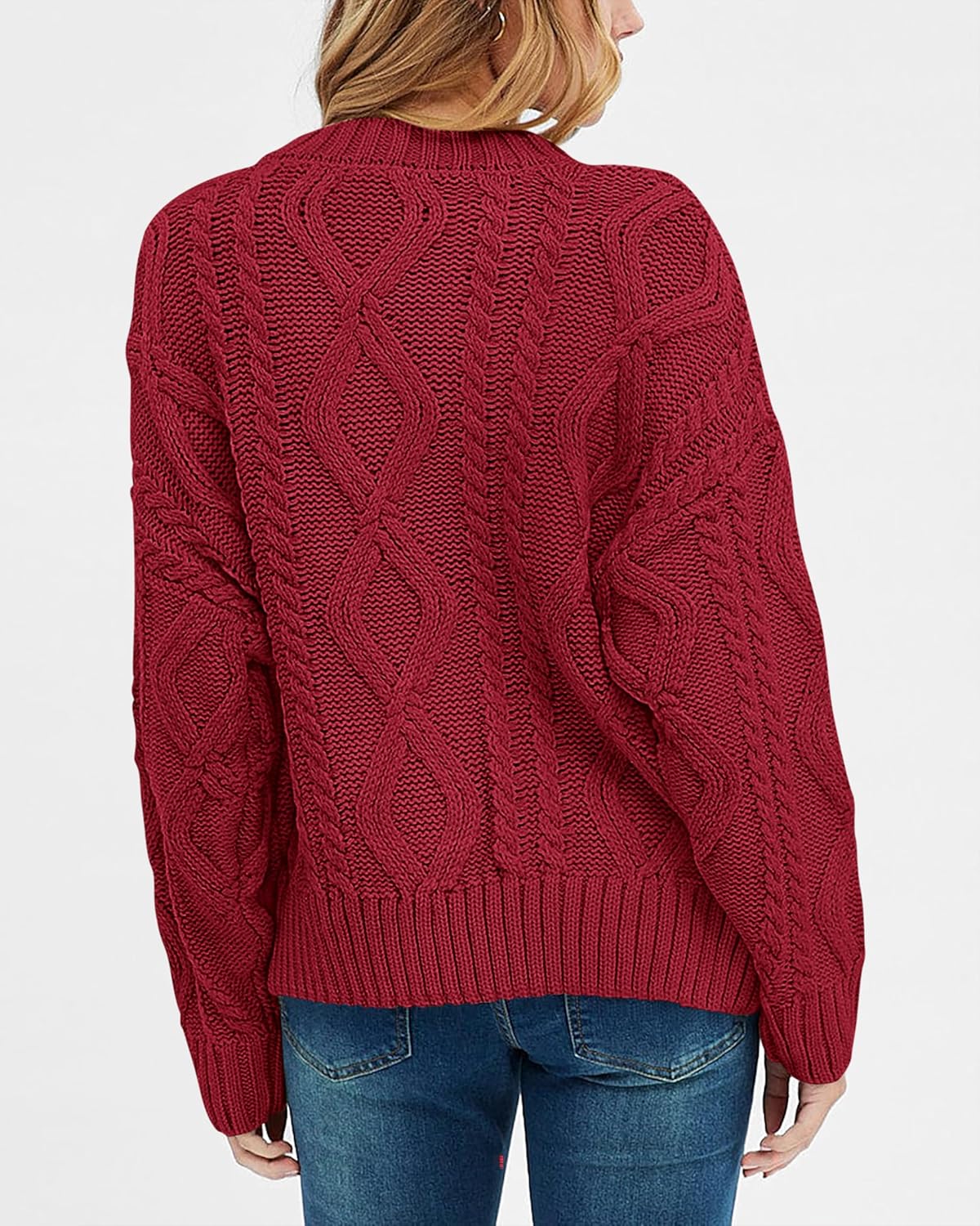 BTFBM Casual Women Long Sleeve Sweater 2026 Fall Ribbed Knit Pullover Loose Crewneck Cable Sweater Jumper Tops - Image 5