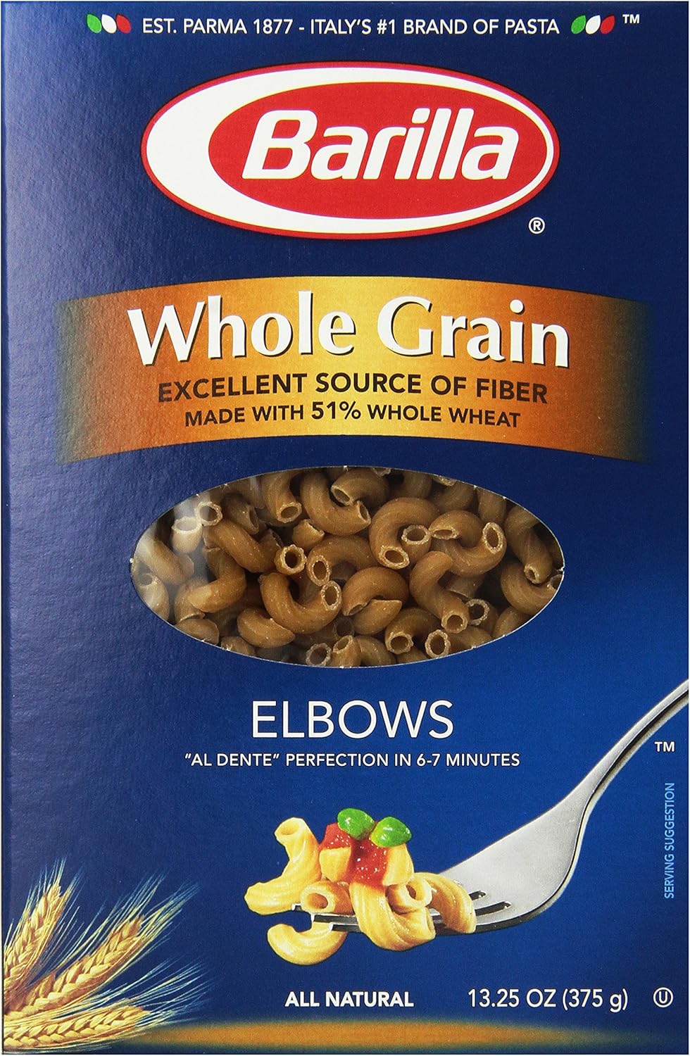 Barilla Whole Grain Pasta, Elbows, 13.25 Ounce (Pack of 8) Amazon.ca