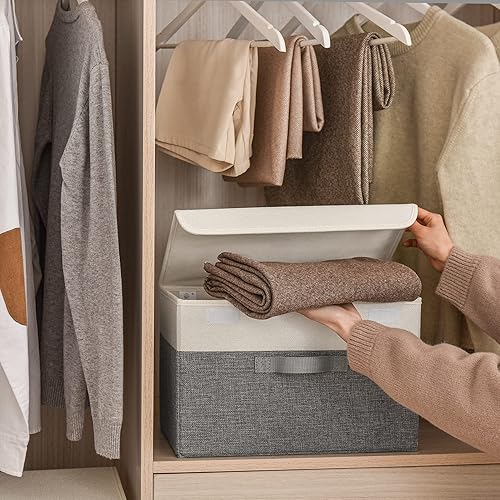 Miniatura 6 de GRANNY SAYS Paquete de 2 cestas de almacenamiento para estantes y 2 contenedores de almacenamiento para armario