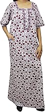 Womens Maxi Caftan Dress Nightwear Floral Printed Sleepwear House Dresses L Purple