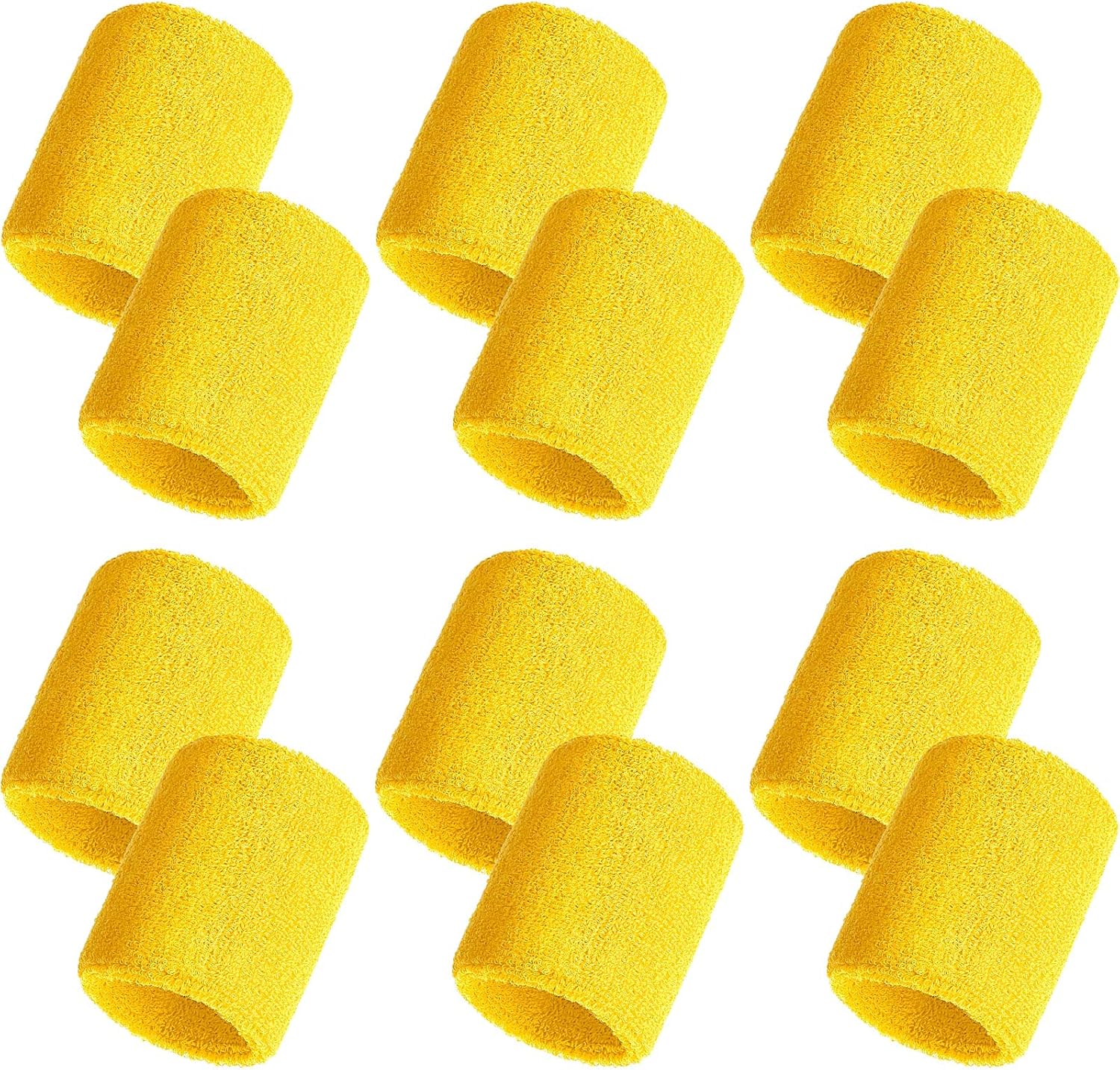 Bememo 12 Pack Wristbands Sweatband for Women Men, Neon Colored Sport Wrist Bands, Tennis Football Basketball Sweatbands, Moisture Wicking Arm Bands for Working Out