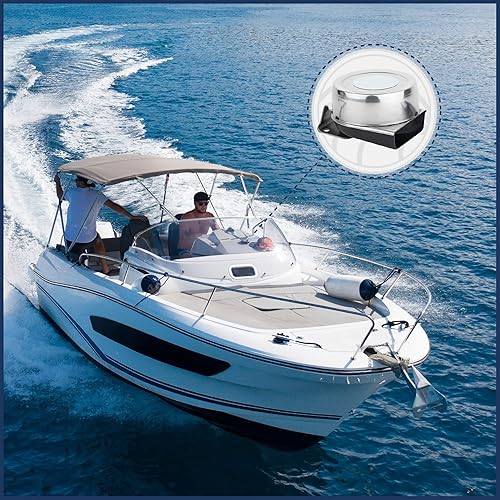 Miniatura 8 de Five Oceans Bocina de barco, bocina marina, cuerno eléctrico de cubierta compacta, bocinas de seguridad para barco, 120 dB, cubierta de acero sin