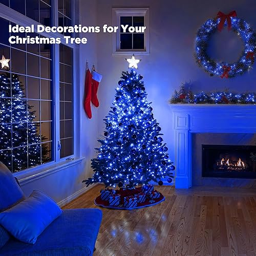 Miniatura 2 de WBao Luces de Navidad para interiores y exteriores, 300 luces LED de 108 pies, súper brillantes con certificación UL, 8 modos de luz, temporizador,