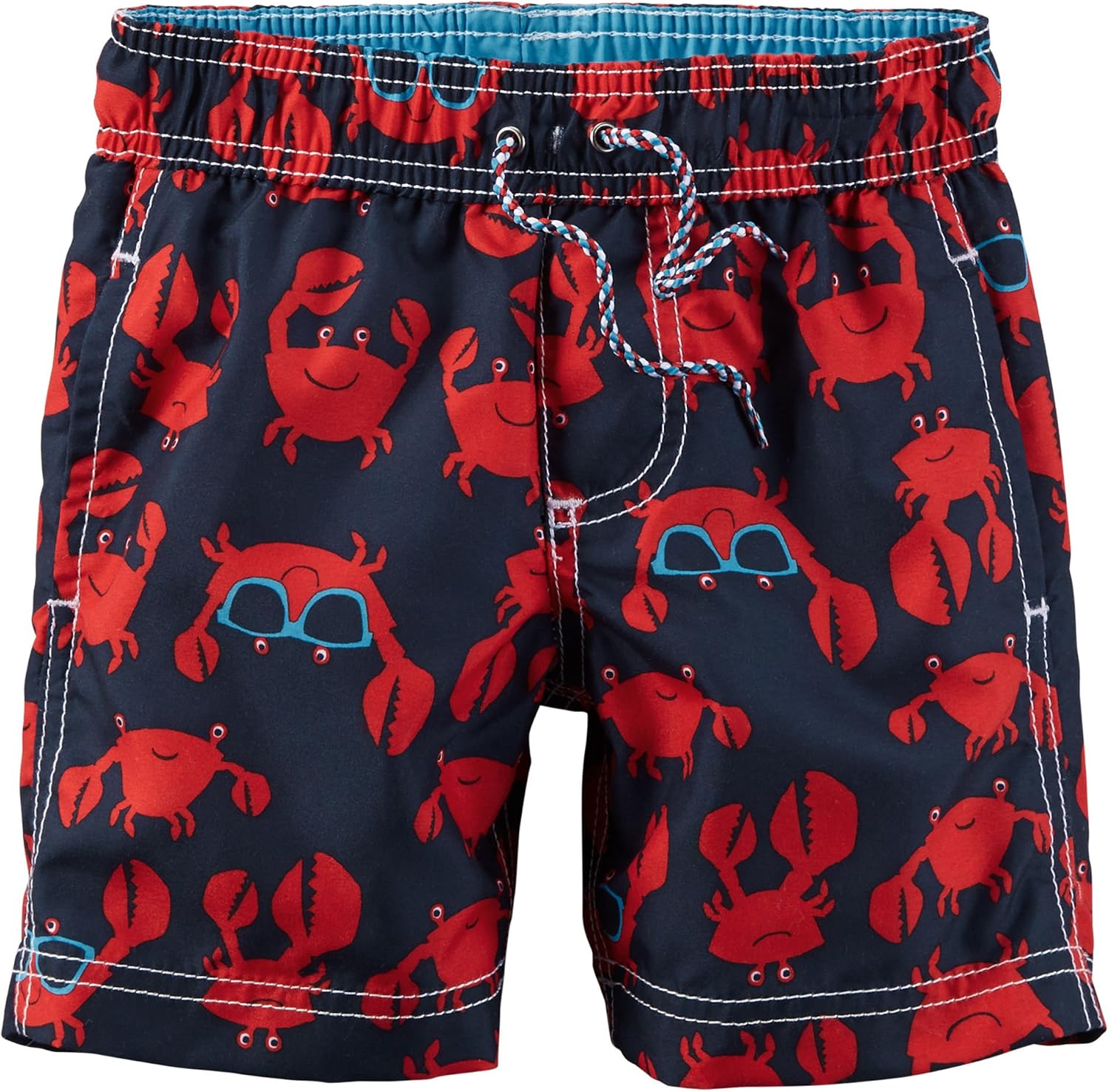 Carter's Baby Boys' Crab Print Swim Trunks, 12 Months Navy