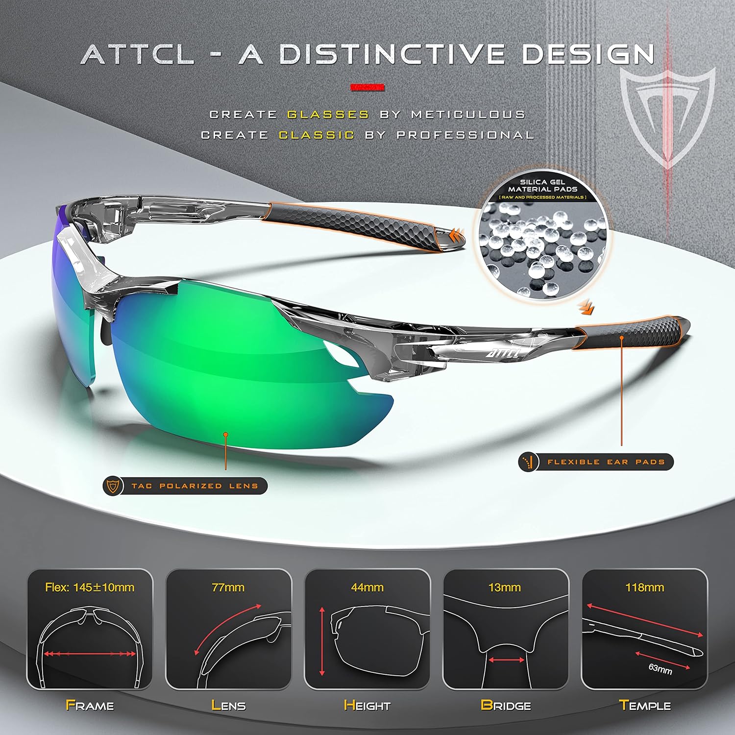 ATTCL Polarized Sunglasses Men Sports: Secure Fit Wrap Around TR90 Frame Ultra-Light UV Protection for Fishing Driving Golf - Image 4