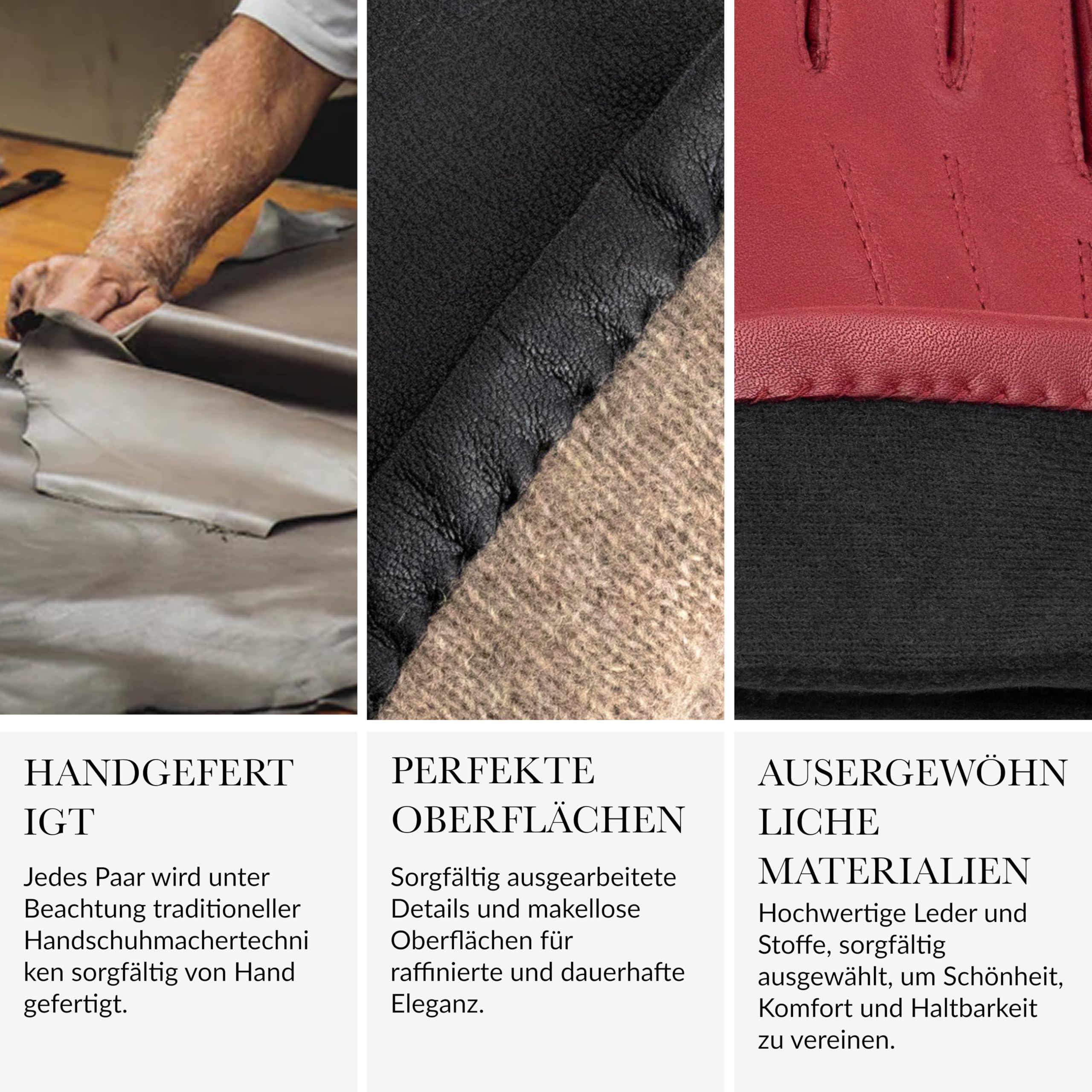 GLOVE STORY Herrenhandschuhe aus Lammleder mit 100% warmer Polyesterfutterung – Elegantes, weiches und bequemes Material – Ideal für den Winter – Handgefertigte Herstellung
