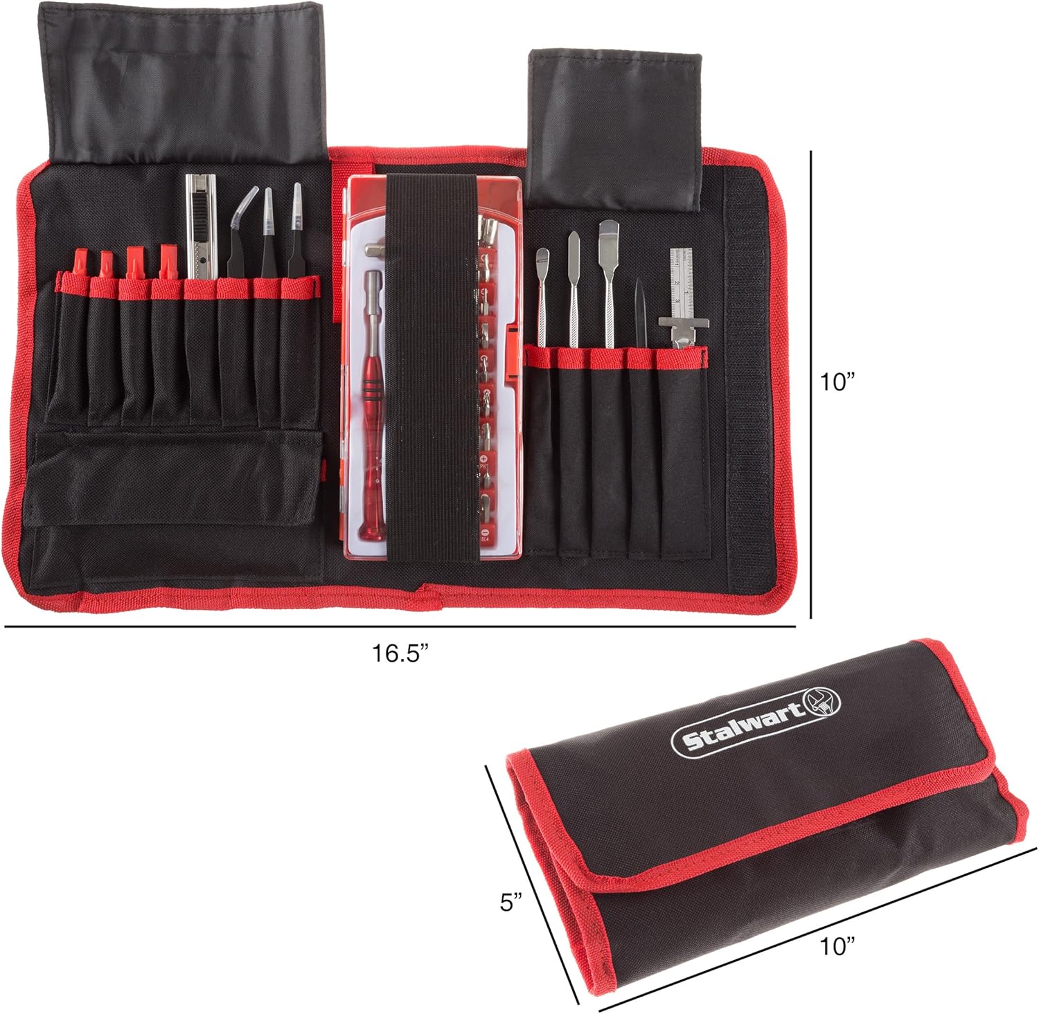 Stalwart - 75-ST6062 Electronic Repair Tech Tool Kit- 70 Piece Set with Precision Screwdriver, Bits, Tweezers and More For Repairing Cell Phone/Tablet/Laptop By - - 