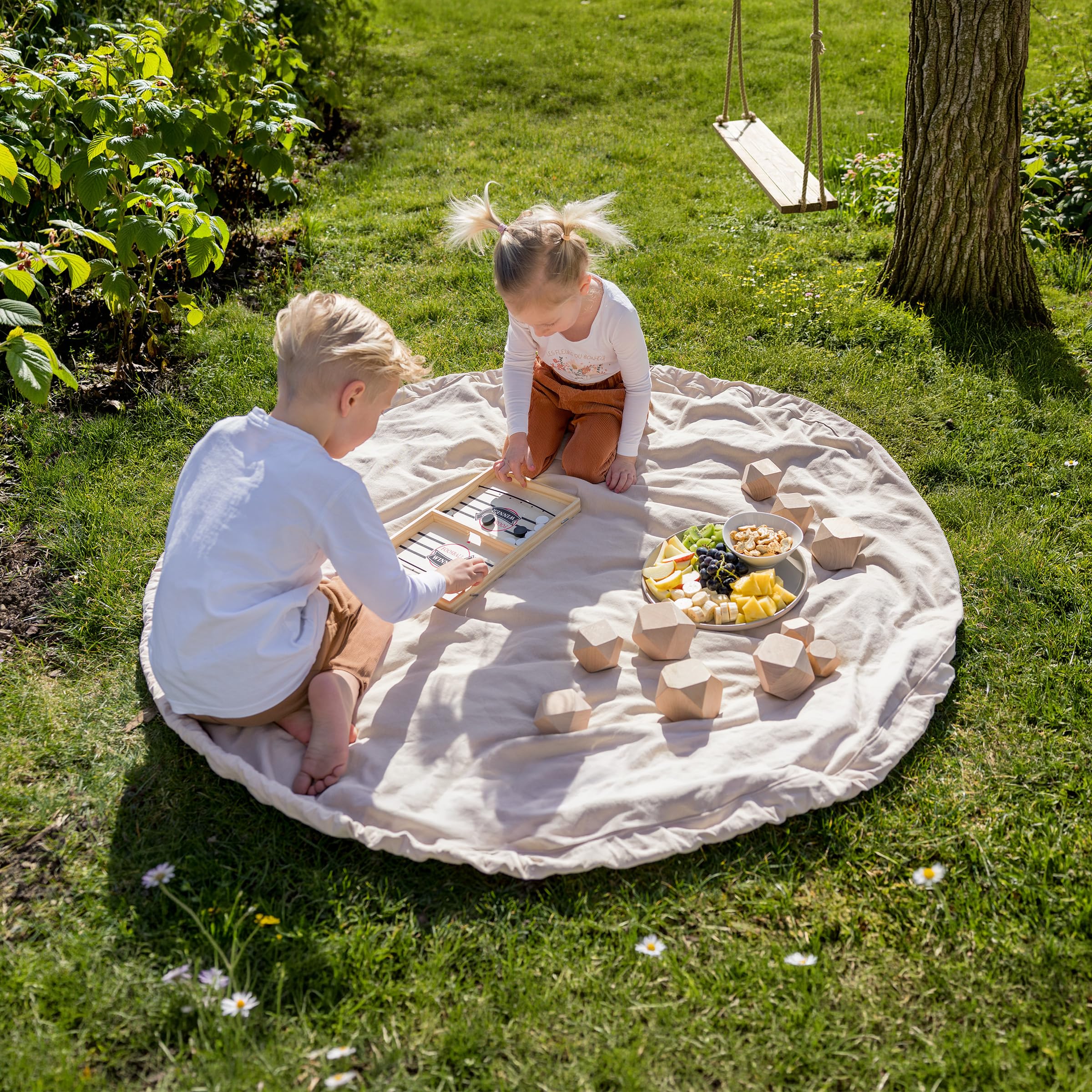 Ehrenkind® Spielzeugsack 2in1,Unterlage & Aufbewahrung, Ø 150 cm, Beige