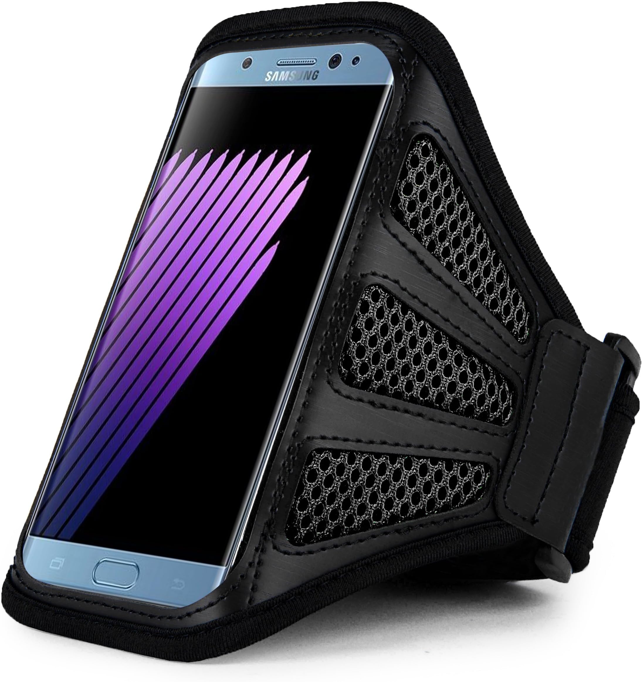 Premium Mesh Running Sport Gym Armband Case for Samsung Galaxy S9 / A6 / J4 / J6 / J7 Prime 2 / LG G7 ThinQ/LG V30 / LG V35 ThinQ/LG Q Stylus/LG K30 / Huawei P20 / Asus Rog Phone (Black)