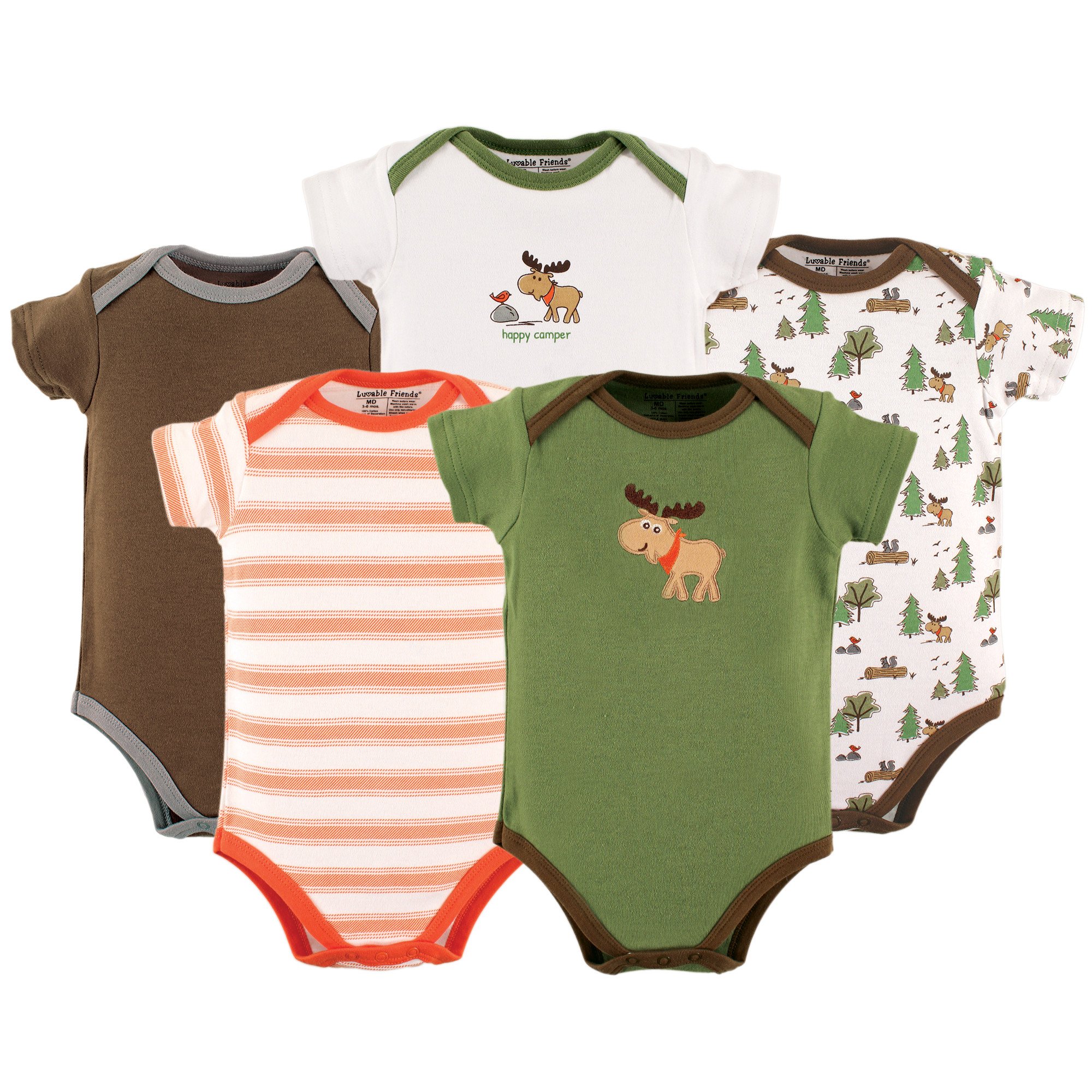 Luvable Friends Unisex Baby Cotton Bodysuits