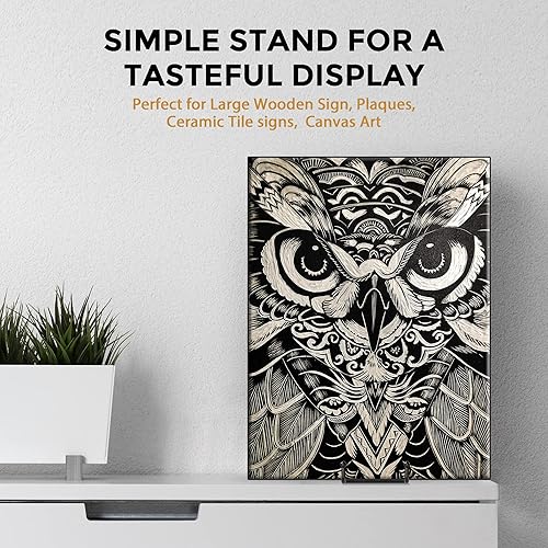 Miniatura 7 de TR-LIFE Paquete de 4 soportes de platos grandes de 10 pulgadas para exhibición, soporte de placa de metal + soporte para fotos + caballetes pequeños