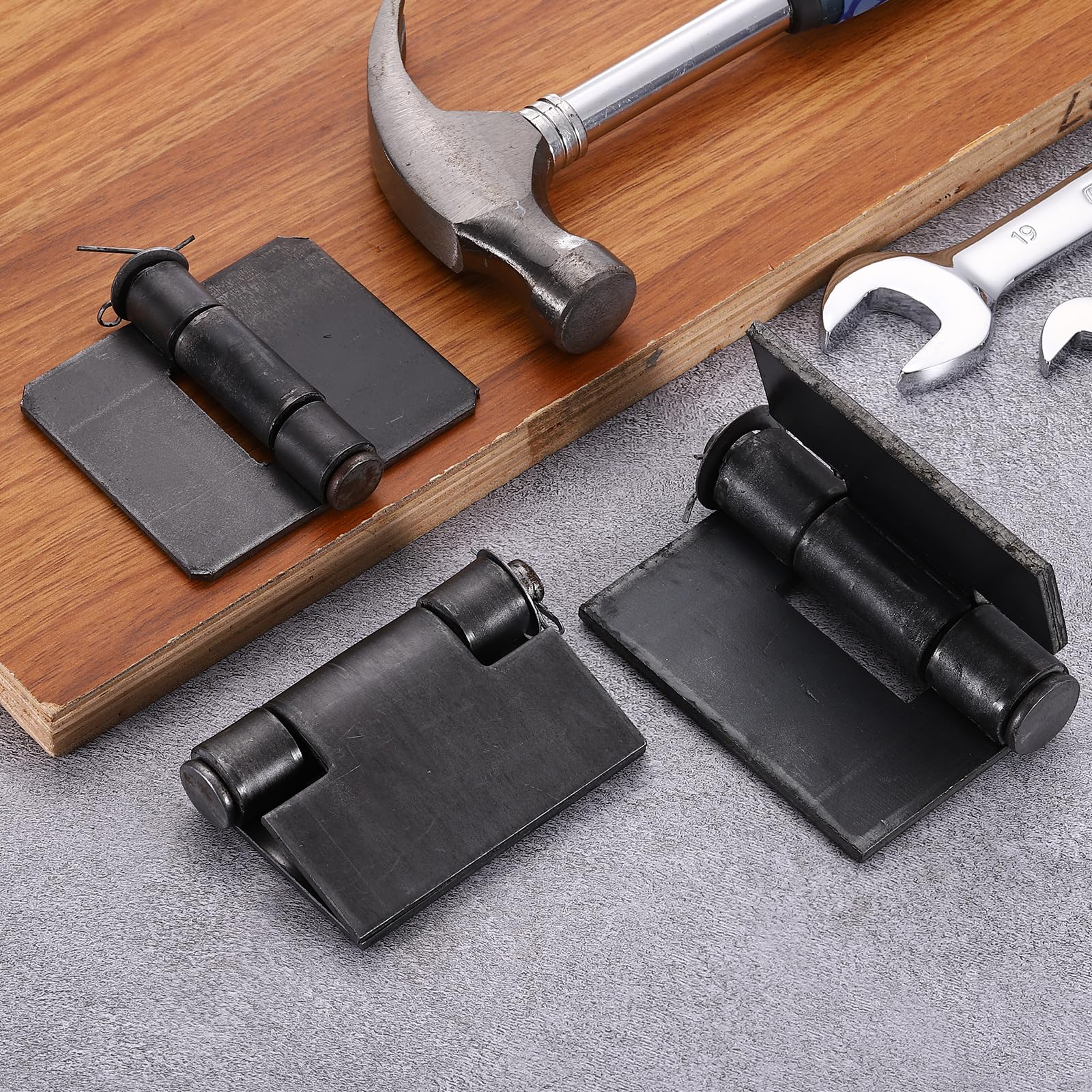 sourcing map 2 Pack Heavy Duty Weldable Hinges, 6.77