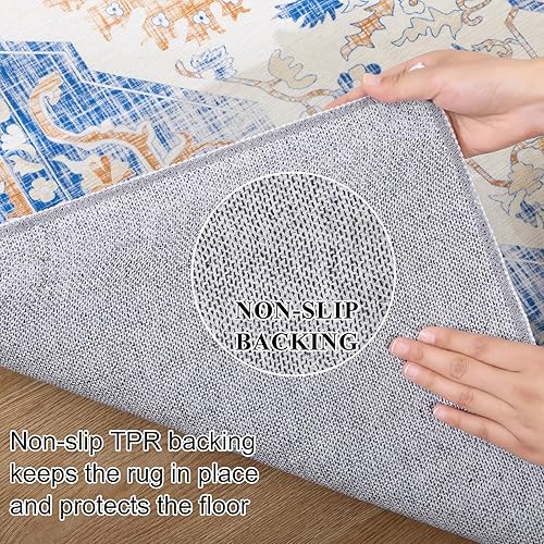 Miniatura 4 de Topotdor Alfombra lavable a máquina de 6 x 9 pulgadas, ultrafina, con respaldo antideslizante, alfombras plegables para sala de estar, dormitorio,