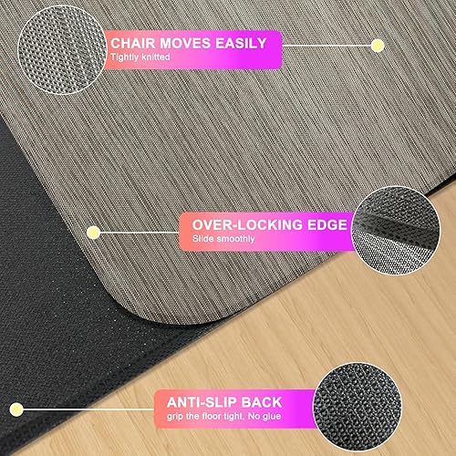 Miniatura 16 de Azadx Tapete para silla de oficina para suelo de madera dura, 36 x 48 pulgadas, resistente para suelos de madera dura, protector de suelo