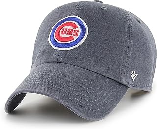 47 MLB Chicago Cubs Clean Up Gorra de béisbol unisex, correa ajustable y hebilla, logotipo de los Cachorros, color azul marino vintage, azul marino, Talla única