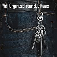 Vista 7 de KeyUnity KP04ST Titanium EDC Bolt Action Pen & KS05 Mosquetón de acero inoxidable Mini Clips Bundle