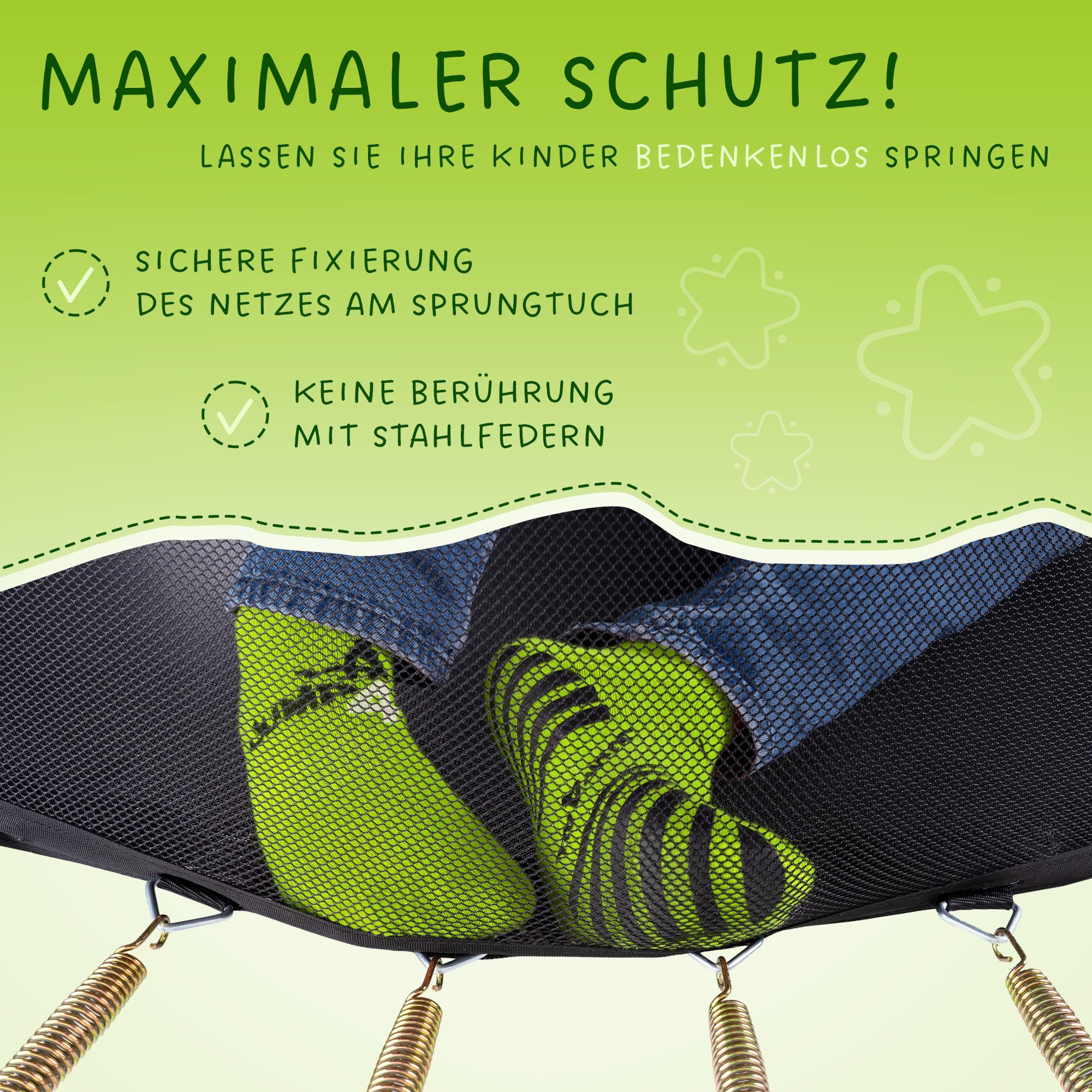 KINETIC SPORTS Trampolin Outdoor 'Ultimate Pro' Ø 244/305/366/427 cm – Kindertrampolin mit Leiter, Fieberglas-Netz, Gartentrampolin im Kürbis-Design, bis zu 160 kg, Schwarz