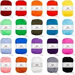20 Large Acrylic Yarn Skeins-105 PCS Crochet Kit with Hooks Set, Premium Bundle Includes 2000 Yards Yarn Balls, Needles, Accessories, Ideal Starter Pack for Kids Adults Beginner Professionals