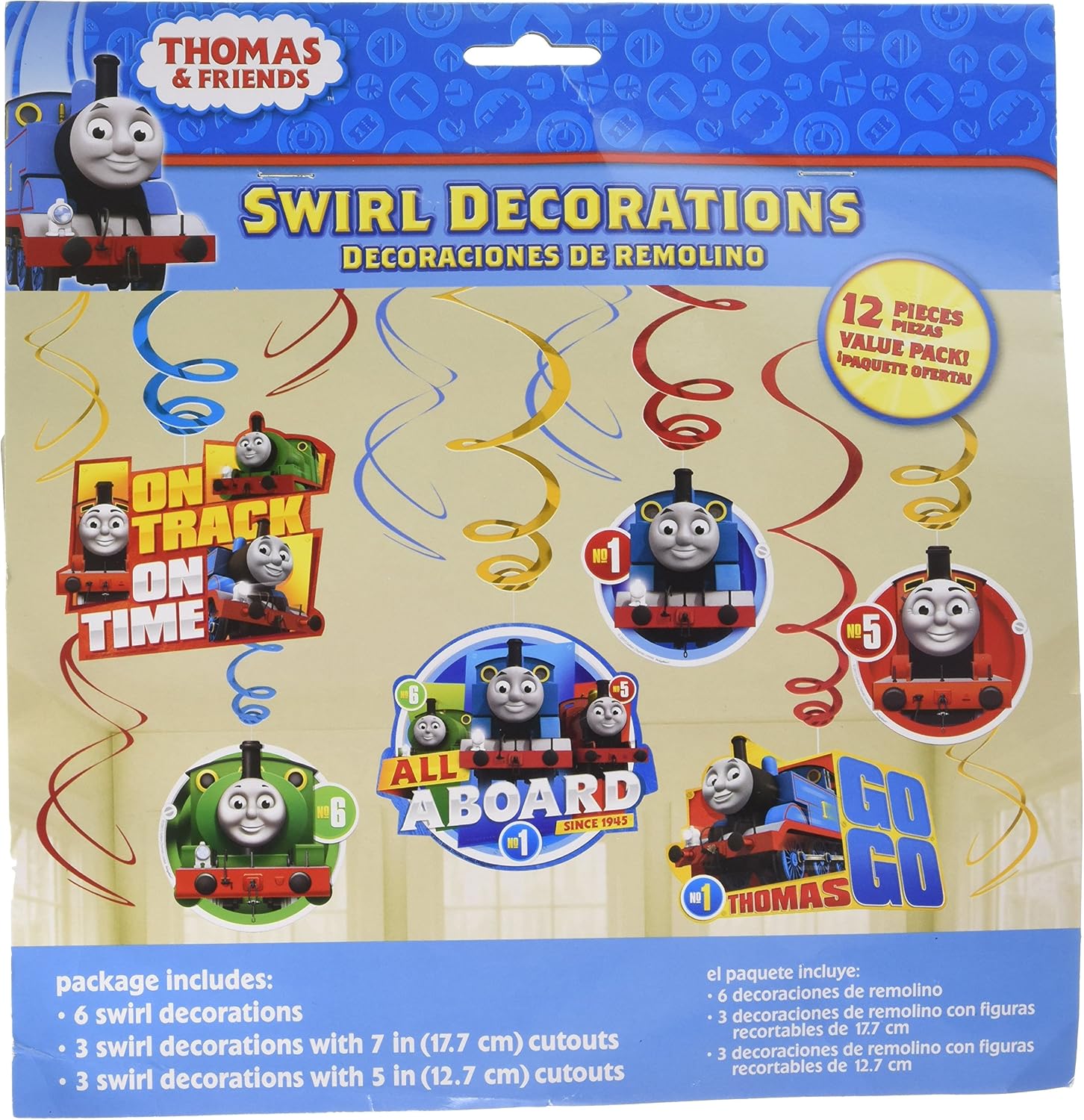 Amscan Thomas All Aboard Swirl Value Pack - 12 Pcs