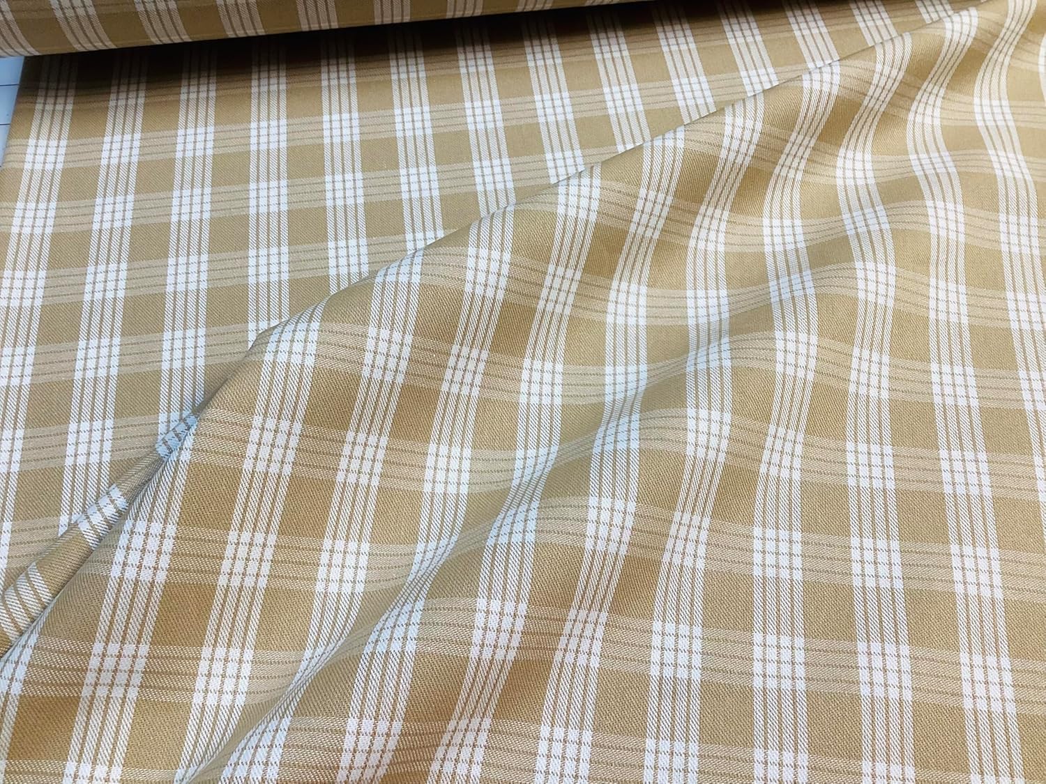 Coconut Color Palaka Woven 100% Cotton Hawaiian Print Fabric Sold by The Yard
