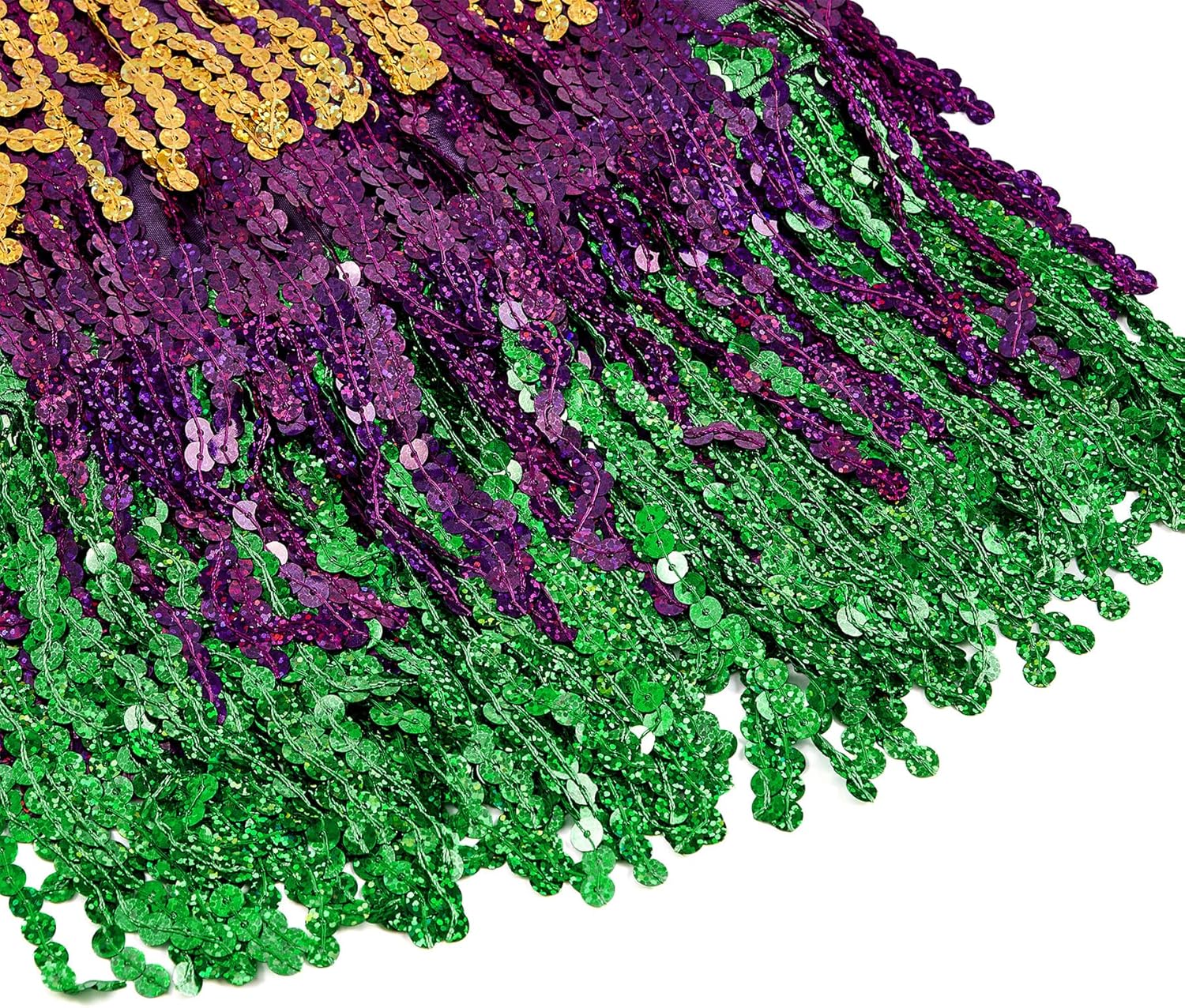 Zando Women's Belly Dance Hip Scarf Skirt Sparkly Tassel Disco Outfits Sequin Wrap Rave Costumes Fringe Skirt - Image 6