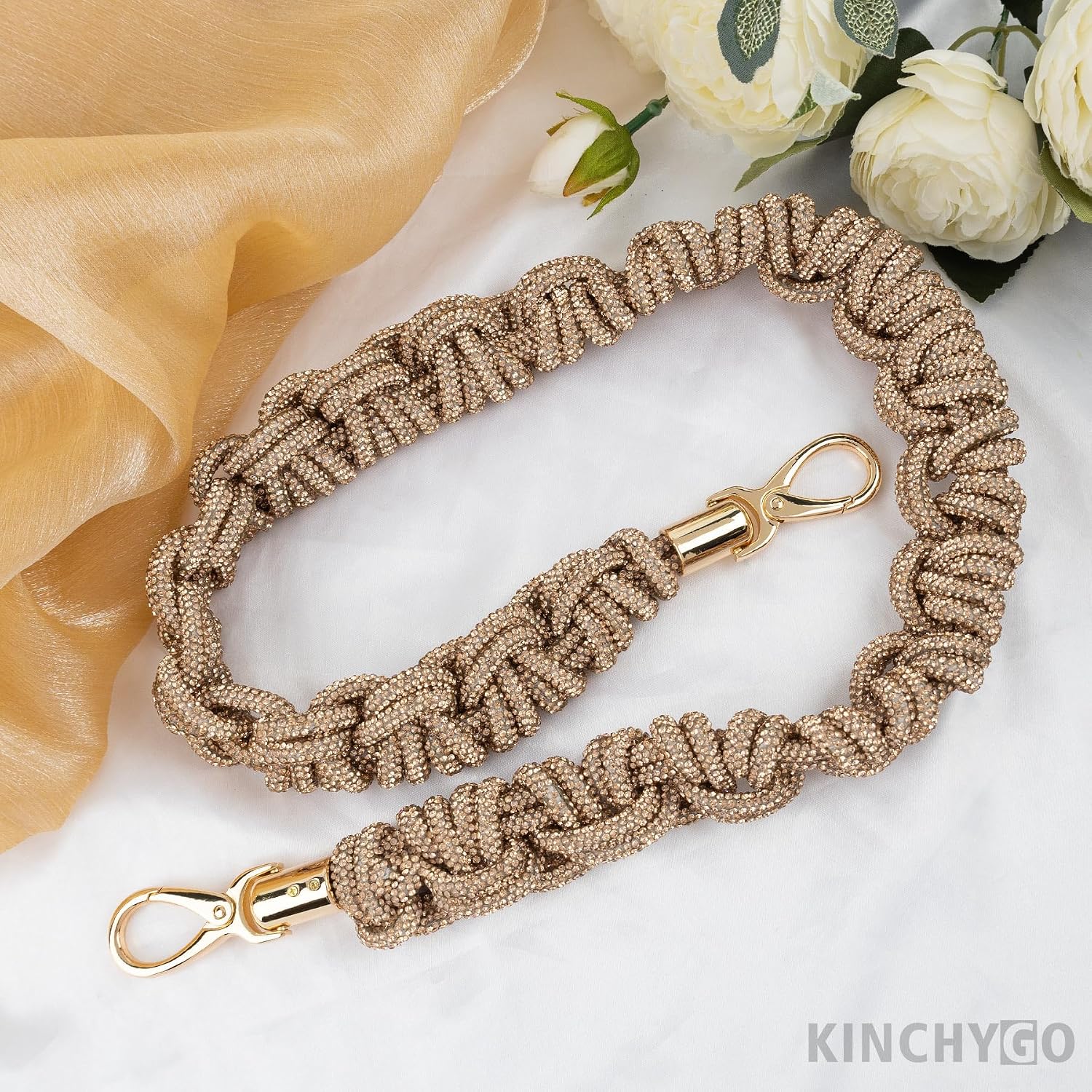 Crystal Metal Purse Strap Bling Shoulder Bag Replacement Chain for Handbag