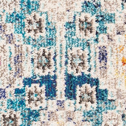 Vista 282 de Safavieh Madison Collection MAD418F - Alfombra de área con diamantes, Polipropileno, Azul Oscuro/Amarillo