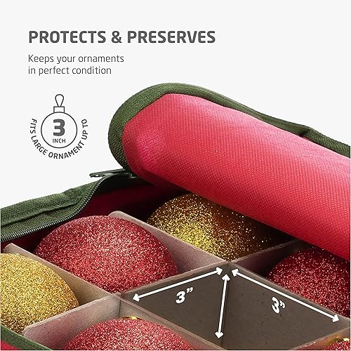 Vista 90 de ZOBER - Caja grande para guardar adornos navideños, con capacidad para 54 adornos y separadores, recipientes de tela no tejida y duraderos