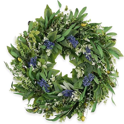 Wreaths for Front Door 22", Door Spring Wreath with Eucalyptus