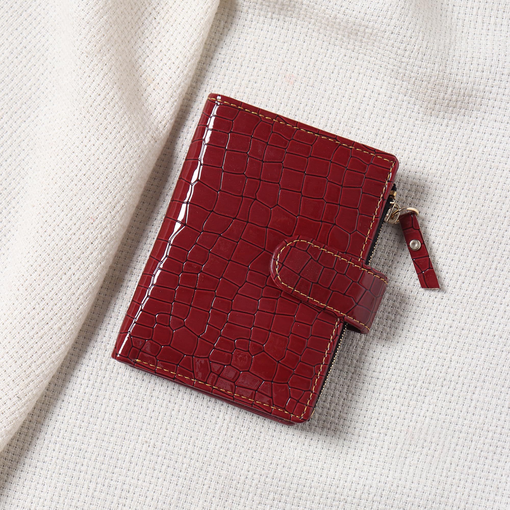 Women Casual Maroon Artificial Leather Wrist Wallet (6 Card Slots) (TnW-Smll-CLT-Croco-Wine_1)-picture-22