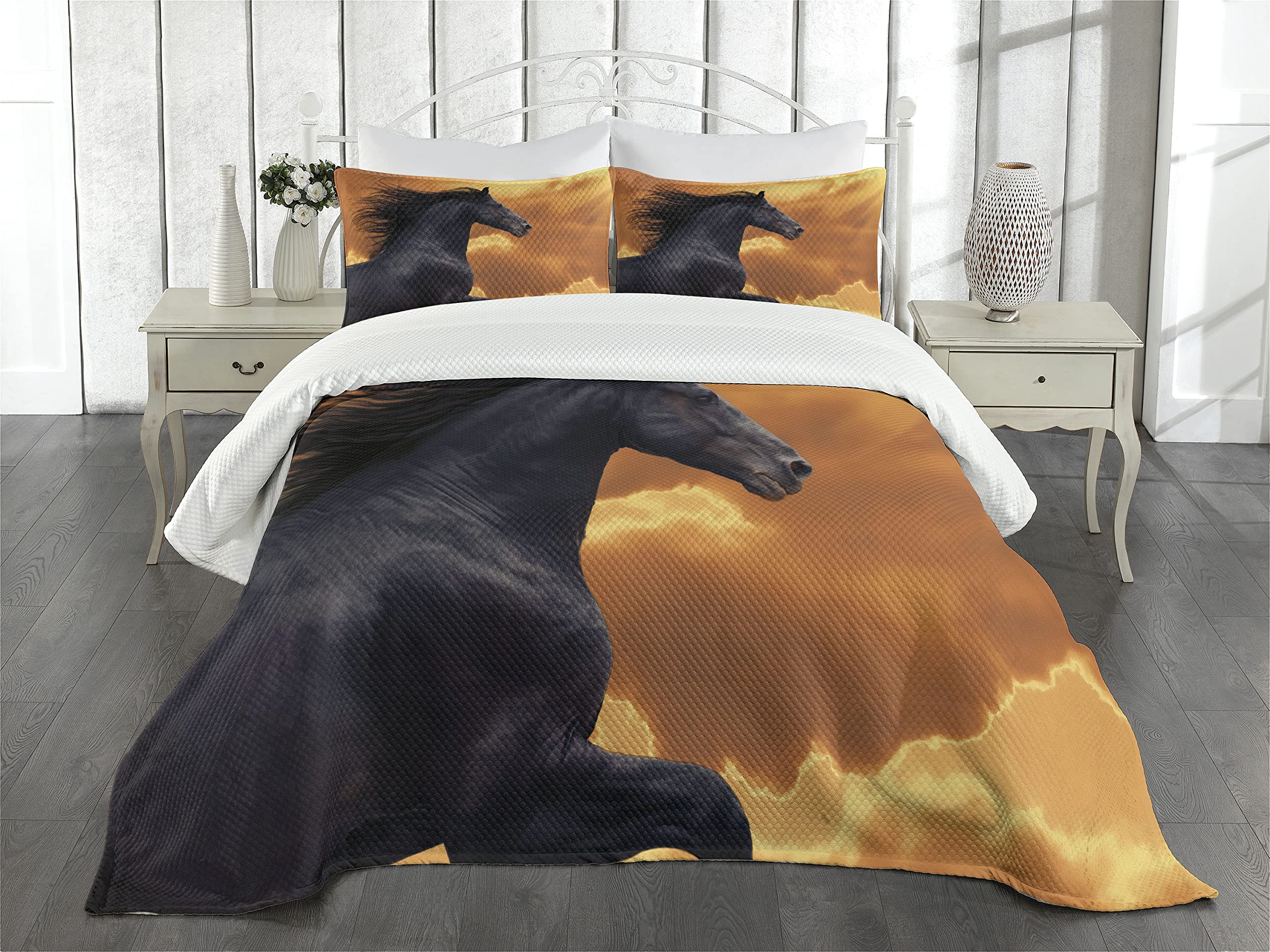 ABAKUHAUS Cavalli Lenzuolo con Angoli, Blazing Fire