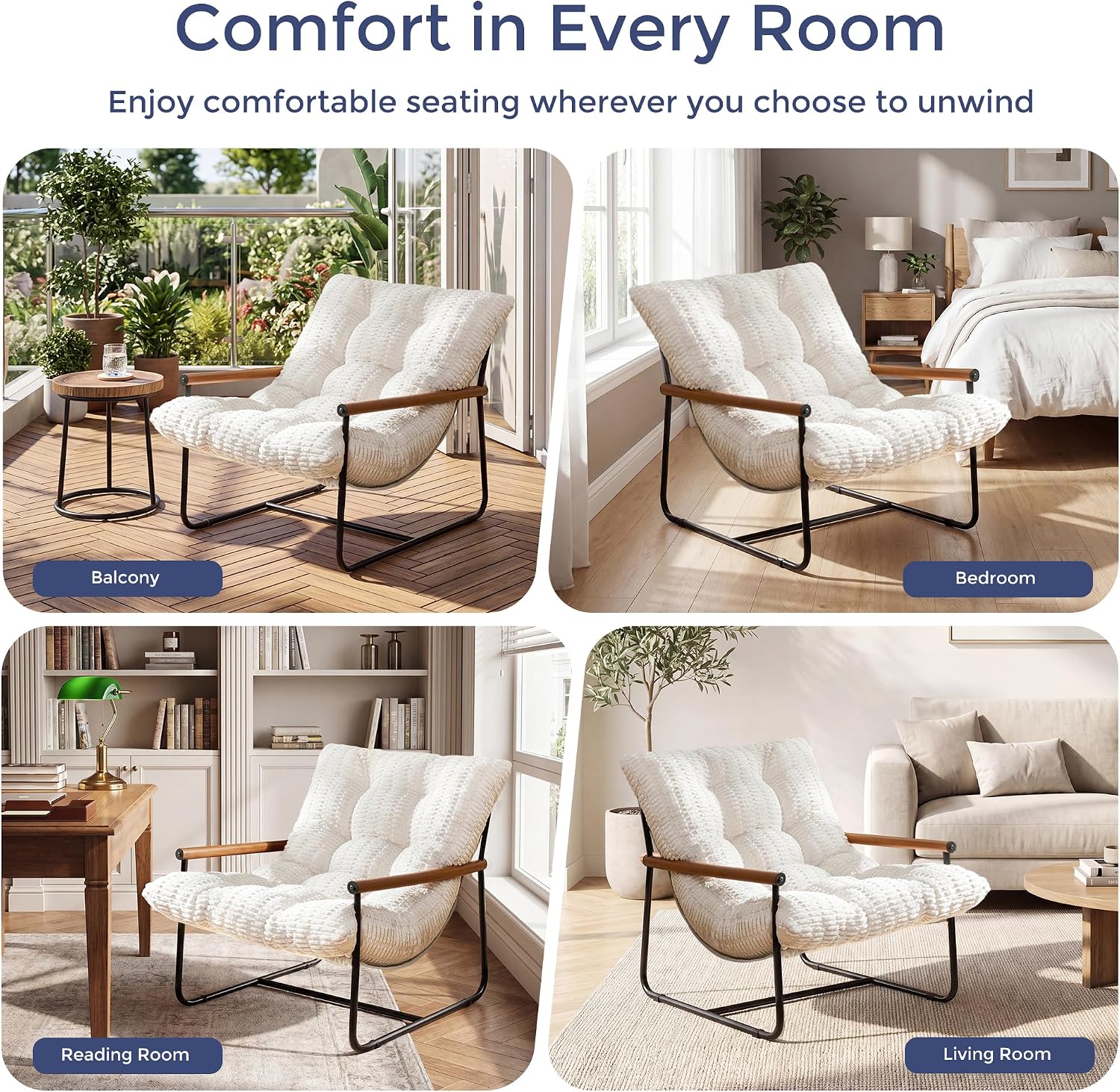 MAXYOYO Modern Accent Chair, Tufted Living Room Chair with Metal Frame
