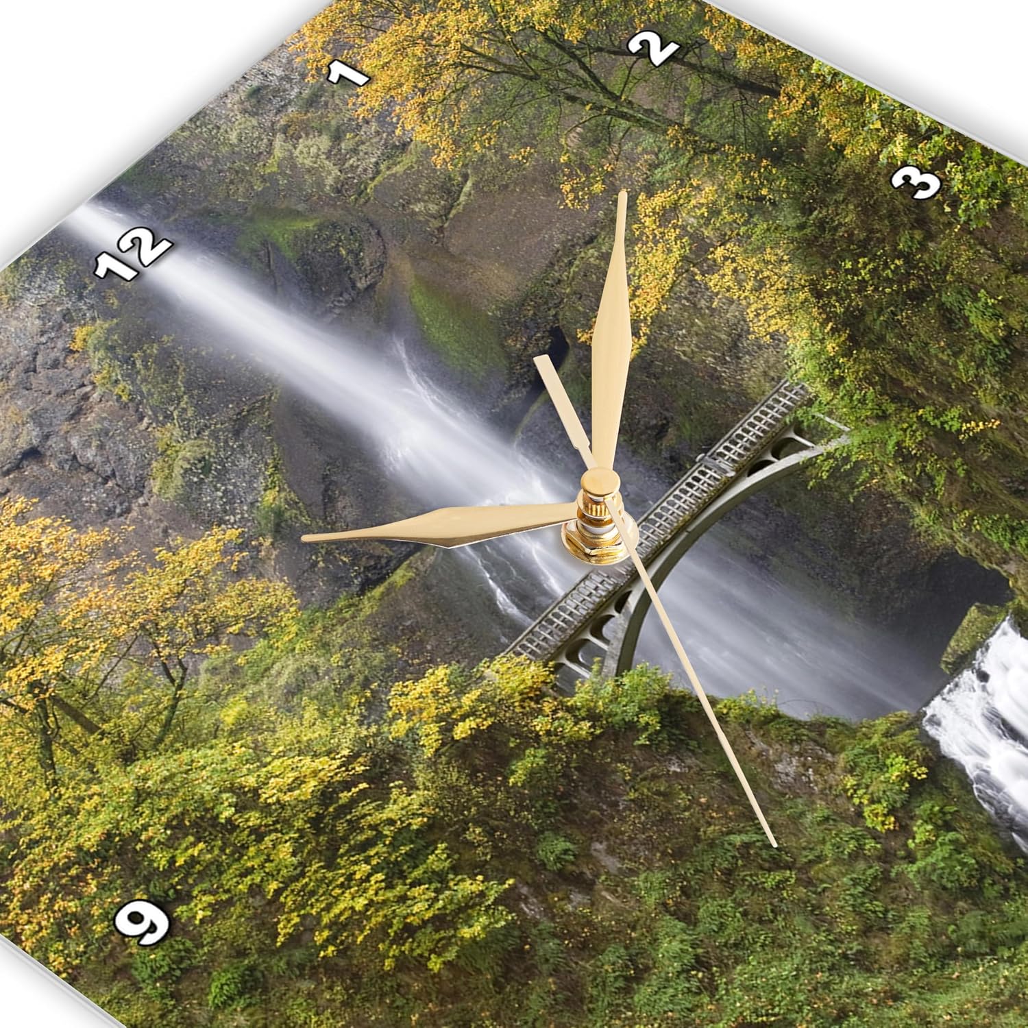3dRose DPP_93680_2 Oregon, Columbia River Gorge. Multnomah Falls-US38 BJA0675-Jaynes Gallery-Wall Clock, 13 by 13-Inch