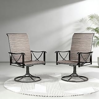 Patio Swivel Dining Chairs Set of 2