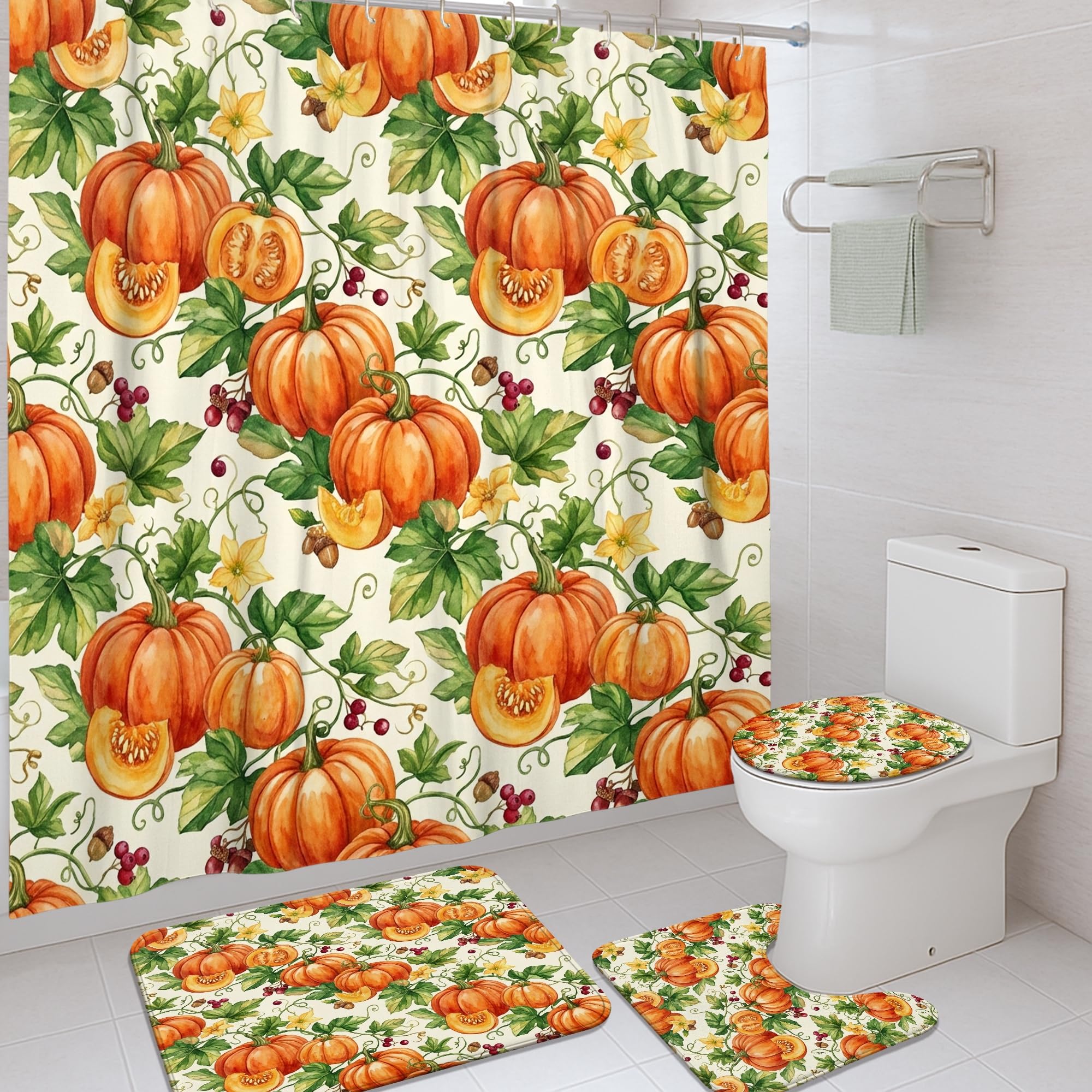 Rideau de douche en polyester de qualité supérieure au design automnal chic