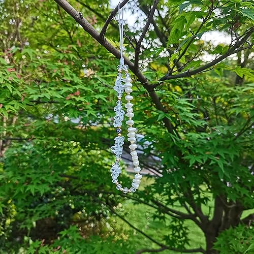 Miniatura 2 de DLYFNVEV Dije de cristal curativo para teléfono, correa de piedra natural de aventurina de cuarzo rosa amatista, llavero de teléfono contra el mal